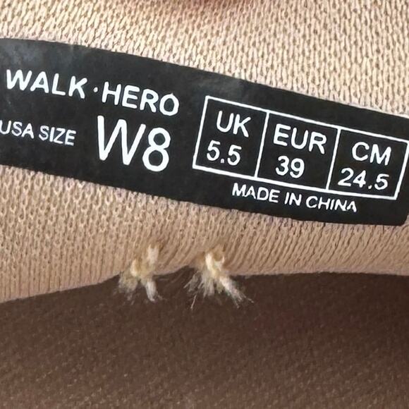 Walk Hero Natural White Stripe Canvas Comfort Slip On Loafers Women's Size 8 - Picture 9 of 9